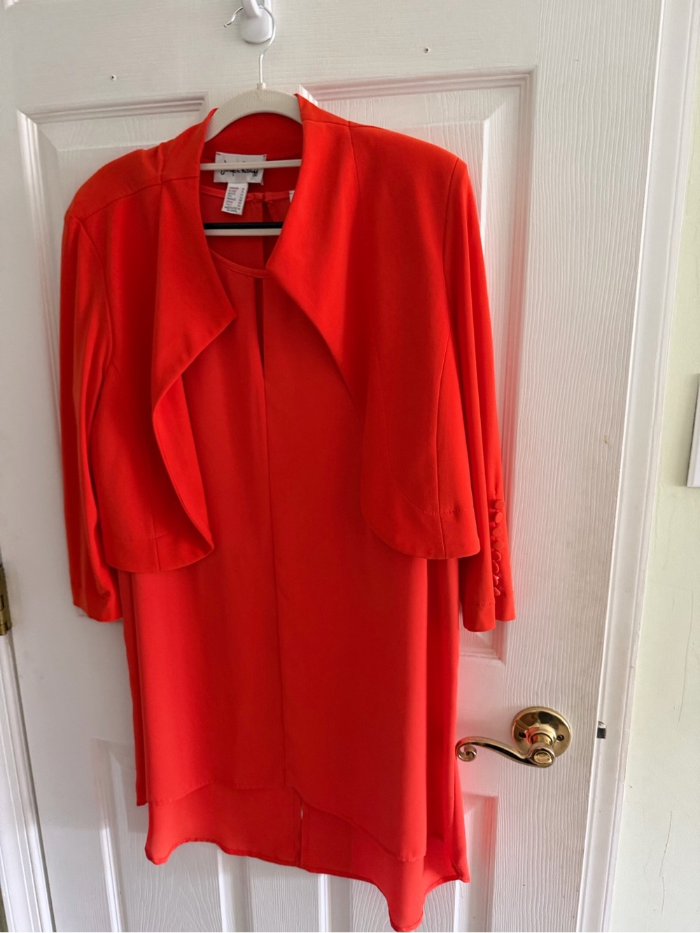 Joseph Ribkoff Bold Orange/Red Shift Dress with Coordinating Jacket - NWOT.